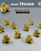 10Pcs Mini Small House Figurine Resin Craft Diy Home Decor Miniature Fairy Garden Decoration Accessories Modern Building Statue - Riparo82