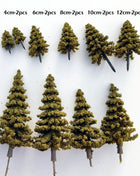 10pcs 1:87 Scale Simulation Pine Model Cedar Trees Landscape Miniature Train Railway Layout Scenery Dioramas Diy Decor mixed - Riparo82