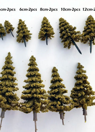 10pcs 1:87 Scale Simulation Pine Model Cedar Trees Landscape Miniature Train Railway Layout Scenery Dioramas Diy Decor mixed - Riparo82