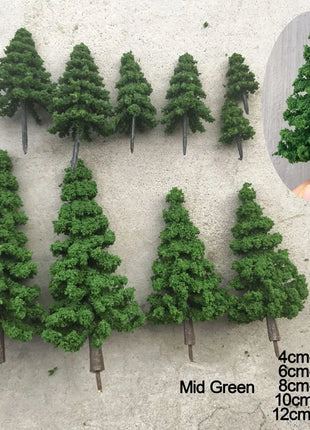 10pcs 1:87 Scale Simulation Pine Model Cedar Trees Landscape Miniature Train Railway Layout Scenery Dioramas Diy Decor mixed - Riparo82