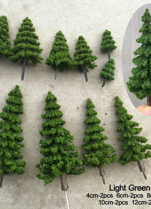 10pcs 1:87 Scale Simulation Pine Model Cedar Trees Landscape Miniature Train Railway Layout Scenery Dioramas Diy Decor mixed - Riparo82