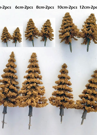 10pcs 1:87 Scale Simulation Pine Model Cedar Trees Landscape Miniature Train Railway Layout Scenery Dioramas Diy Decor mixed - Riparo82