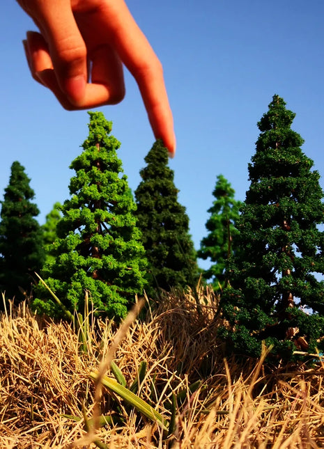10pcs 1:87 Scale Simulation Pine Model Cedar Trees Landscape Miniature Train Railway Layout Scenery Dioramas Diy Decor mixed - Riparo82