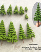 10pcs 1:87 Scale Simulation Pine Model Cedar Trees Landscape Miniature Train Railway Layout Scenery Dioramas Diy Decor mixed - Riparo82