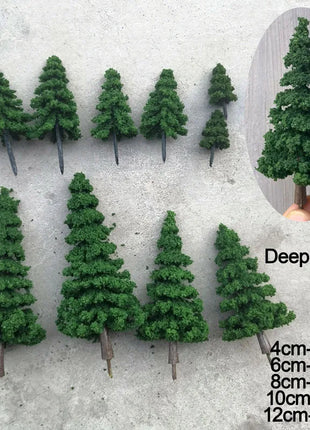 10pcs 1:87 Scale Simulation Pine Model Cedar Trees Landscape Miniature Train Railway Layout Scenery Dioramas Diy Decor mixed - Riparo82