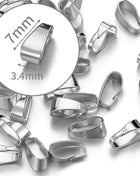 10pcs 50pcs Stainless Steel Square Bail Clasp Pendant Charm Connector Buckle Clip Clasp Necklace Bag DIY Jewelry Making Supplies - Riparo82