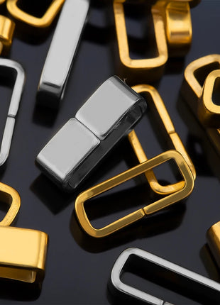 10pcs 50pcs Stainless Steel Square Bail Clasp Pendant Charm Connector Buckle Clip Clasp Necklace Bag DIY Jewelry Making Supplies - Riparo82
