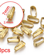 10pcs 50pcs Stainless Steel Square Bail Clasp Pendant Charm Connector Buckle Clip Clasp Necklace Bag DIY Jewelry Making Supplies - Riparo82