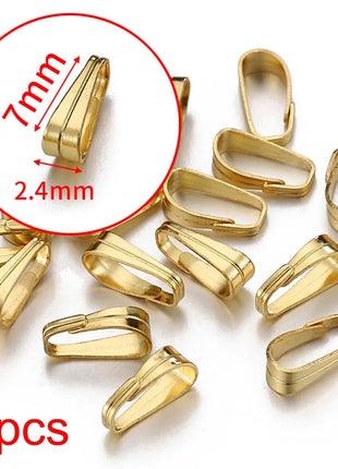 10pcs 50pcs Stainless Steel Square Bail Clasp Pendant Charm Connector Buckle Clip Clasp Necklace Bag DIY Jewelry Making Supplies - Riparo82
