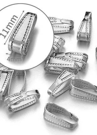 10pcs 50pcs Stainless Steel Square Bail Clasp Pendant Charm Connector Buckle Clip Clasp Necklace Bag DIY Jewelry Making Supplies - Riparo82