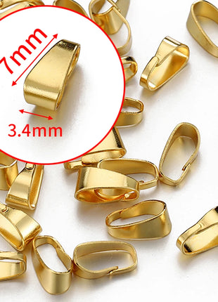 10pcs 50pcs Stainless Steel Square Bail Clasp Pendant Charm Connector Buckle Clip Clasp Necklace Bag DIY Jewelry Making Supplies - Riparo82