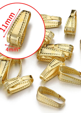10pcs 50pcs Stainless Steel Square Bail Clasp Pendant Charm Connector Buckle Clip Clasp Necklace Bag DIY Jewelry Making Supplies - Riparo82