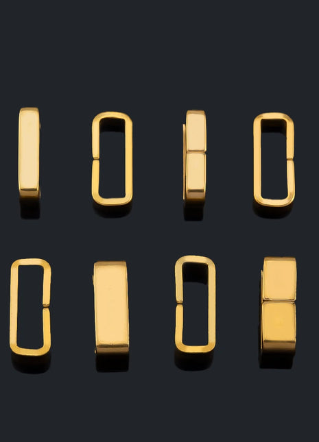 10pcs 50pcs Stainless Steel Square Bail Clasp Pendant Charm Connector Buckle Clip Clasp Necklace Bag DIY Jewelry Making Supplies - Riparo82