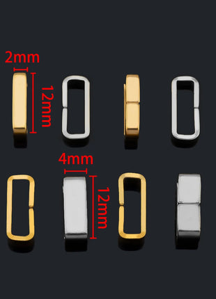10pcs 50pcs Stainless Steel Square Bail Clasp Pendant Charm Connector Buckle Clip Clasp Necklace Bag DIY Jewelry Making Supplies - Riparo82