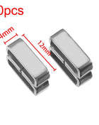 10pcs 50pcs Stainless Steel Square Bail Clasp Pendant Charm Connector Buckle Clip Clasp Necklace Bag DIY Jewelry Making Supplies - Riparo82