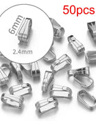 10pcs 50pcs Stainless Steel Square Bail Clasp Pendant Charm Connector Buckle Clip Clasp Necklace Bag DIY Jewelry Making Supplies - Riparo82