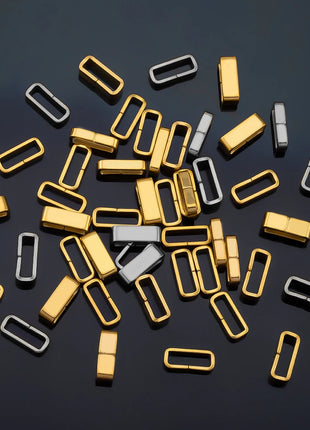 10pcs 50pcs Stainless Steel Square Bail Clasp Pendant Charm Connector Buckle Clip Clasp Necklace Bag DIY Jewelry Making Supplies - Riparo82