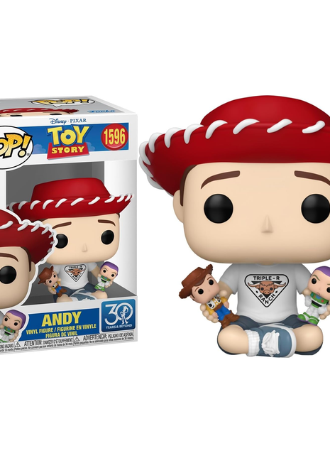 Funko Pop ! Disney Pixar - Toy Story (1596) Andy W/ Woody E Buzz 9cm