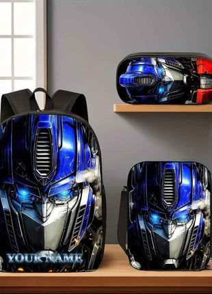 Borsa da viaggio, borsa da bagaglio 3 pezzi Transformers Set zaino a spalla doppia borsa a spalla grande ape Optimus Prime astuccio per matite stampa alla moda borsa a tracolla leggera personalizzata apertura regalo di laurea regalo di compleanno regalo d