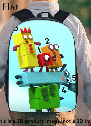 3pcs Set Zaino Numberblocks Include uno Zaino di Grande Capacità, una Penne e un Borsa Pranzo con Cerniera e Spalline Regolabili, Un'ottimo Regalo per Viaggi e Pendolarismo