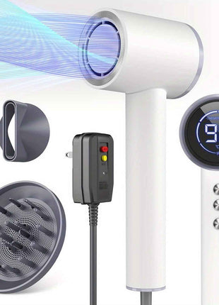 Blow Dryer for Fast Dry, Negative Ionic Hair Dryer, Magnetic Nozzle LED Display, Portable Hair Dryer for Home SalonProfessional Hair Dryer Blow Dryer with Diffuser Valentine's Day Gifts