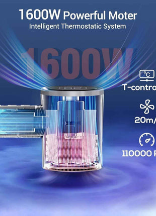 Blow Dryer for Fast Dry, Negative Ionic Hair Dryer, Magnetic Nozzle LED Display, Portable Hair Dryer for Home SalonProfessional Hair Dryer Blow Dryer with Diffuser Valentine's Day Gifts