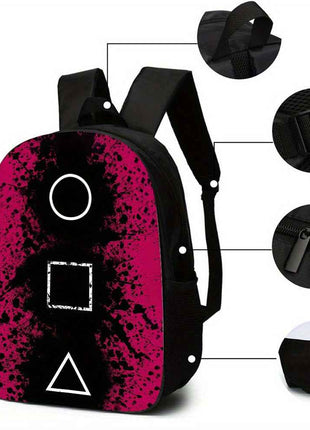 Set di 3 zaini per giochi emozionanti, zaino a grande capacità con cartoni animati, 1*borsa per il pranzo, 1*penne, perfetto per regali di vacanza o compleanno, per la quotidiana andata e ritorno al lavoro