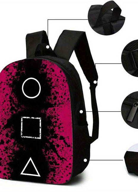 Set di 3 zaini per giochi emozionanti, zaino a grande capacità con cartoni animati, 1*borsa per il pranzo, 1*penne, perfetto per regali di vacanza o compleanno, per la quotidiana andata e ritorno al lavoro