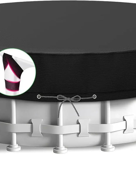 18Ft Round Pool Cover,Heavy Duty Waterproof Round Pool Covers for Above Ground Pools with Ground Nails and Windproof Ropes,Incre - Riparo82