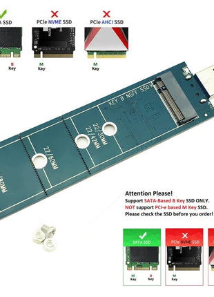 1PCS M.2 to USB Adapter B Key M.2 SSD Adapter USB 3.0 No Cable Needed USB to 2280 M2 SSD Drive Adapter NGFF Converter SSD Reader - Riparo82