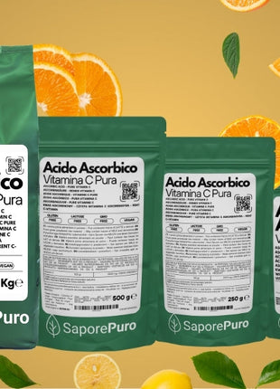 Acido Ascorbico - Pura Vitamina C : Il Nutriente Essenziale per le tue ricette! - (E300) - Confezionato in Italia
