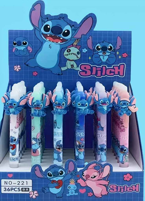 Disney Stitch 36 Pezzi, Penne Cancellabili con Nucleo Blu, Design Personaggi Disney, Ideali per Scuola e Ufficio