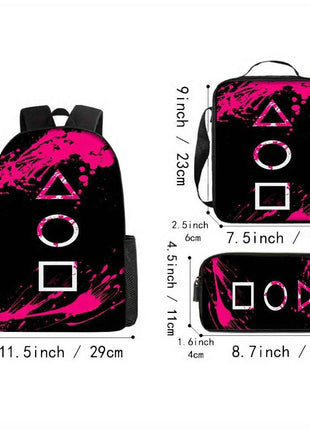 Offerta Speciale per il Ritorno a Scuola: Set da 3 Pezzi di Zaino Horror, Include un Grande Zaino Capiente, Astuccio e Borsa Pranzo con Cerniera e Spalline Regolabili – Ideale come Regalo per Viaggi e Pendolarismo, per Adolescenti