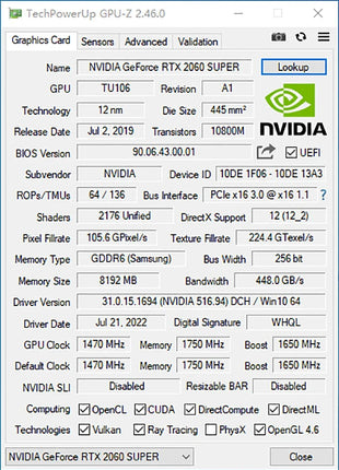 2023 used Placa De Video NVIDIA GeForce RTX 2060 SUPER Graphics Card 8GB GDDR6 256-bit TU106 12 NM Desktops Gaming GPU - Riparo82