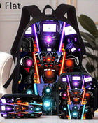 3 pezzi [2D Plat] Zaino Skibidi per bagno con astuccio e borsa messenger pranzo, zaino scuola grande capacità per uomini e donne, ideale per il pendolarismo quotidiano, zaino computer - borsa per pendolari uomo donna