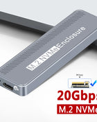 20Gbps M.2 NVME Enclosure USB 3.2 GEN 2X2 Type C NVME SSD Enclosure for 2230/2242/2260/2280 NVME SSD M/ B +M Key External Case - Riparo82