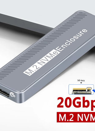 20Gbps M.2 NVME Enclosure USB 3.2 GEN 2X2 Type C NVME SSD Enclosure for 2230/2242/2260/2280 NVME SSD M/ B +M Key External Case - Riparo82