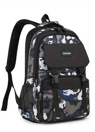 Zaino impermeabile con stampa a camuffamento, zaino da viaggio leggero, zaino da scuola, zaino da viaggio con tasca per tablet e tasche zippate multiple, zaino con cerniera per ragazze e ragazzi