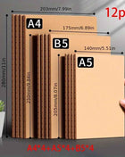 Set di 12 quaderni con copertina in carta kraft - Set di quaderni assortiti in formato A4, A5, B5 per studenti, con pagine a righe, forniture scolastiche, cancelleria da ufficio, blocchi per appunti dal design semplice