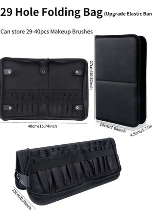 29/23 Holes Foldable Makeup Brush Bag Women Makeup Brush Tools Bag Organizer Travel Powder Cosmetic Sets Toiletry Case Holder - Riparo82