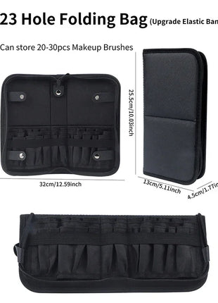 29/23 Holes Foldable Makeup Brush Bag Women Makeup Brush Tools Bag Organizer Travel Powder Cosmetic Sets Toiletry Case Holder - Riparo82