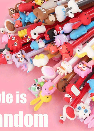 50 pezzi, set di penne a sfera stile cartoon, scrittura fluida, punta 0.5mm fine, cilindro in plastica con cappuccio a clip, design creativi vari, ideale per ufficio e scuola, 18+