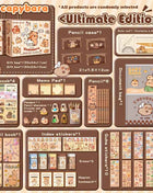 Kit regalo di cancelleria a tema capibara, strumenti di scrittura premium con quaderno, segnalibri e accessori in carta, ideale per studio, laurea, diario, compleanni o feste