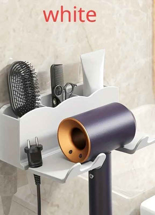 Space-Saving Wall-Mounted Hair Dryer Holder - Hands-Free, Fits Small to Large Dryers, Perfect for Bathroom Organization
