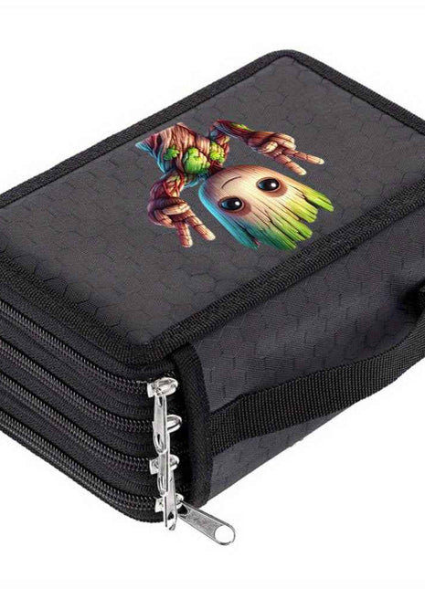 1pz Astuccio Portapenne Groot a 4 Strati in Tela - Custodia Portatile per Pittura, Disegno e Matite Colorate, Il Regalo Perfetto per Amici e Famiglia 011MGQBDA053