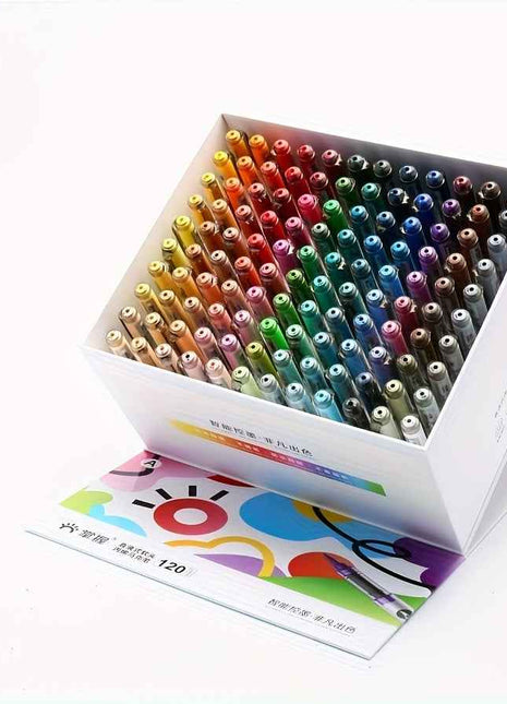 120 Colori Pennarelli Acrilici per Disegno Senza Odore, Pennarelli per Graffiti, Forniture per Disegno, Set di Pennarelli di Alta Qualità, Punta Morbida, Adatto per Pittura su Roccia, Legno, Plastica, Tessuto e Artigianato Fai-da-te, Adatto come Regalo