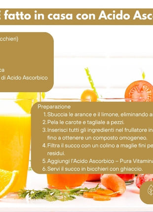 Acido Ascorbico - Pura Vitamina C : Il Nutriente Essenziale per le tue ricette! - (E300) - Confezionato in Italia