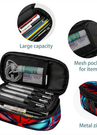 Portapenne Marvel Spider-Man, Astuccio Multistrato Capiente e Leggero con Cerniera, Organizzatore per Materiale Scolastico Resistente, Idea Regalo Compleanno