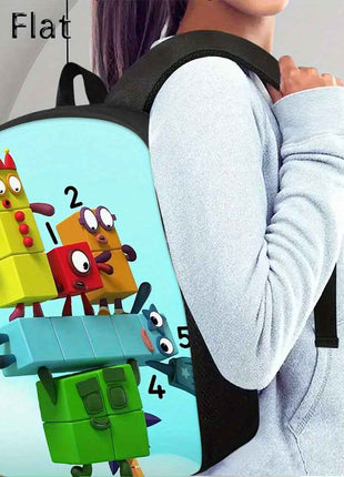 3pcs Set Zaino Numberblocks Include uno Zaino di Grande Capacità, una Penne e un Borsa Pranzo con Cerniera e Spalline Regolabili, Un'ottimo Regalo per Viaggi e Pendolarismo