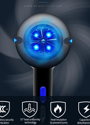 Fashionable Hair Dryer, Constant Temperature Control, 5 Heat Settings, Fast Drying, With Diffuser, Concentrator Nozzles, And Styling Accessories - Riparo82